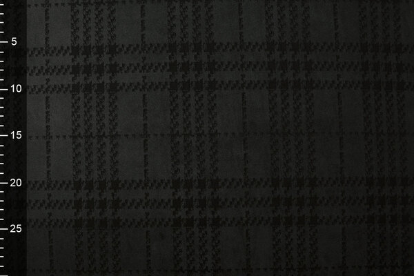 Scuba Wildleder Thick Jacquard Raute Schwarz