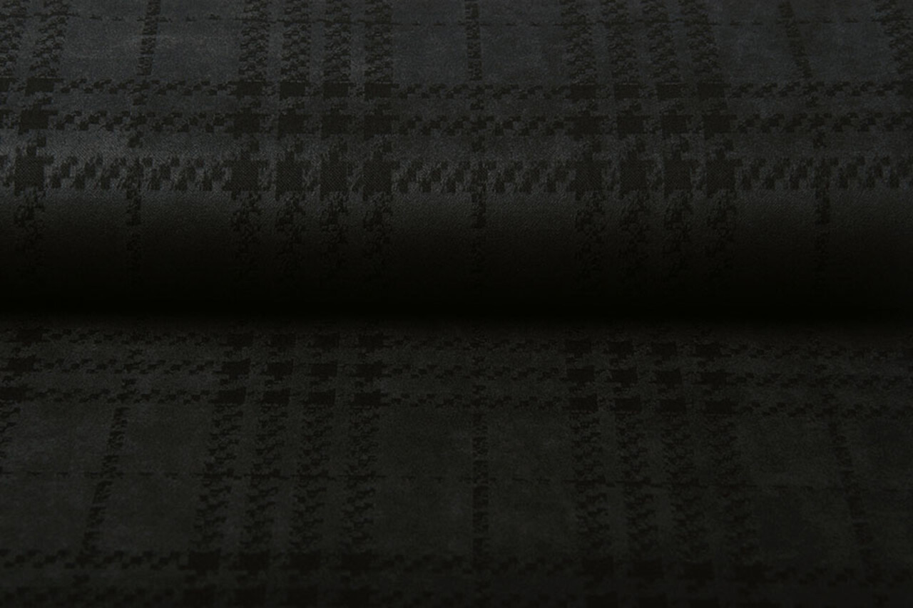 Scuba Wildleder Thick Jacquard Raute Schwarz
