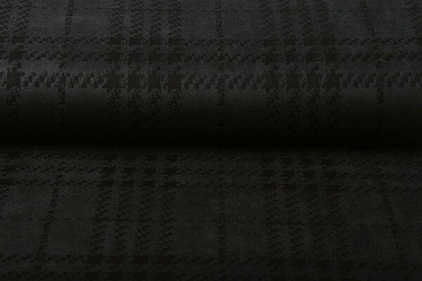 Scuba Wildleder Thick Jacquard Raute Schwarz