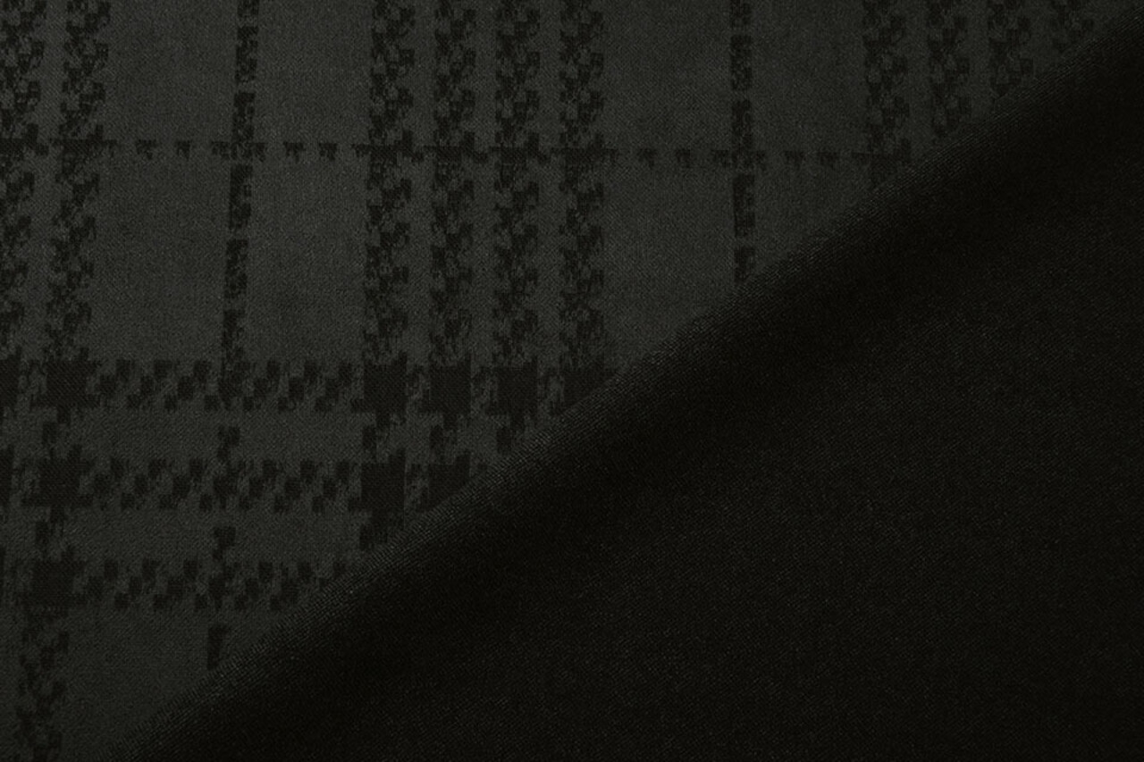 Scuba Wildleder Thick Jacquard Raute Schwarz