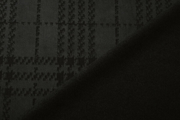 Scuba Wildleder Thick Jacquard Raute Schwarz