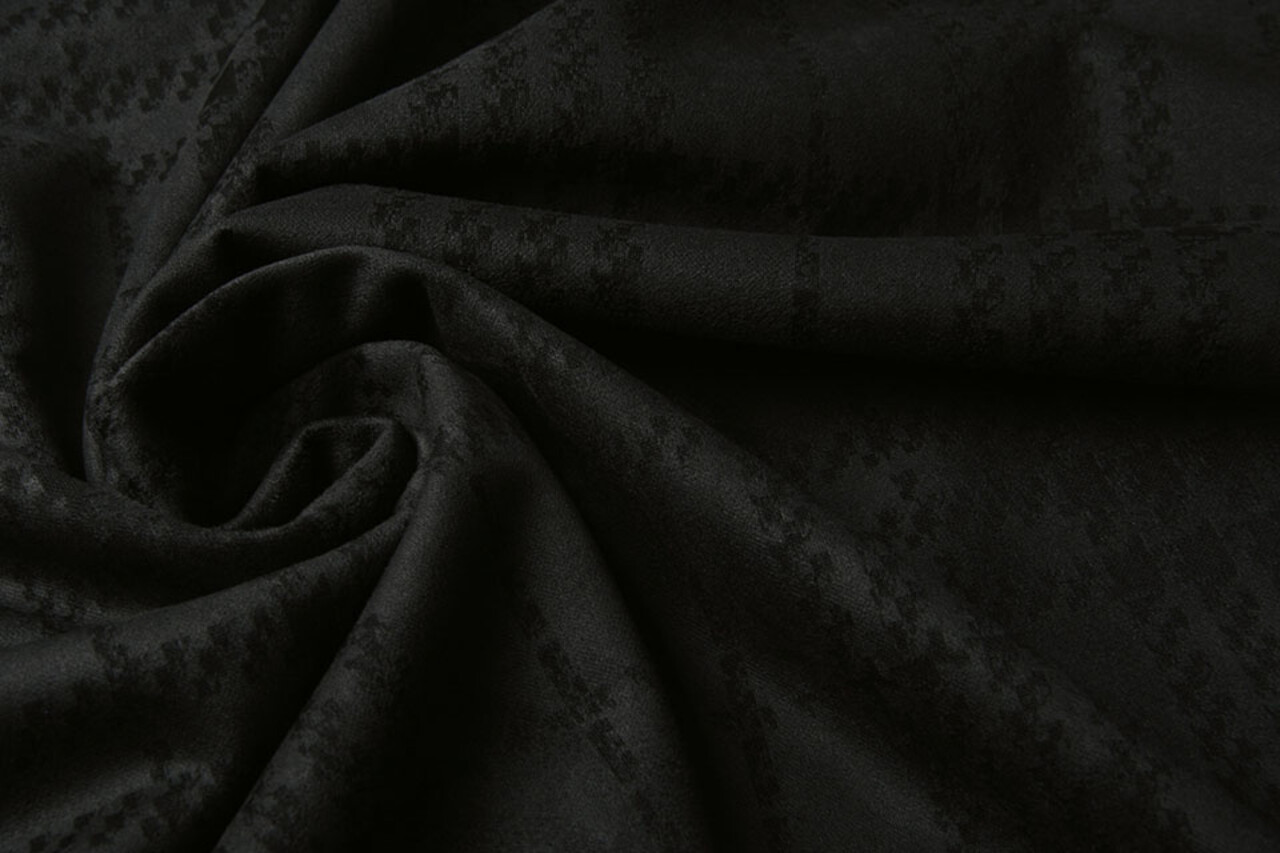 Scuba Wildleder Thick Jacquard Raute Schwarz