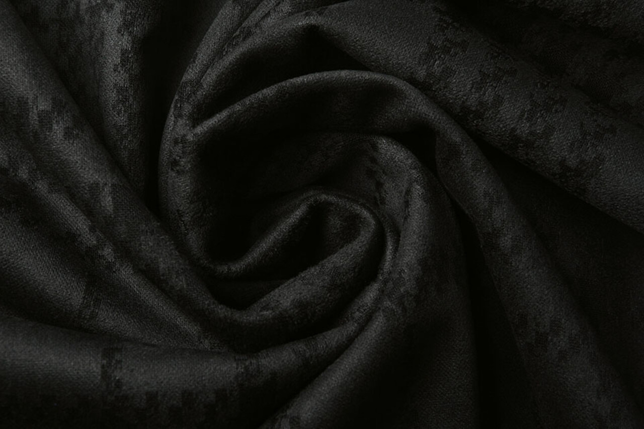 Scuba Wildleder Thick Jacquard Raute Schwarz