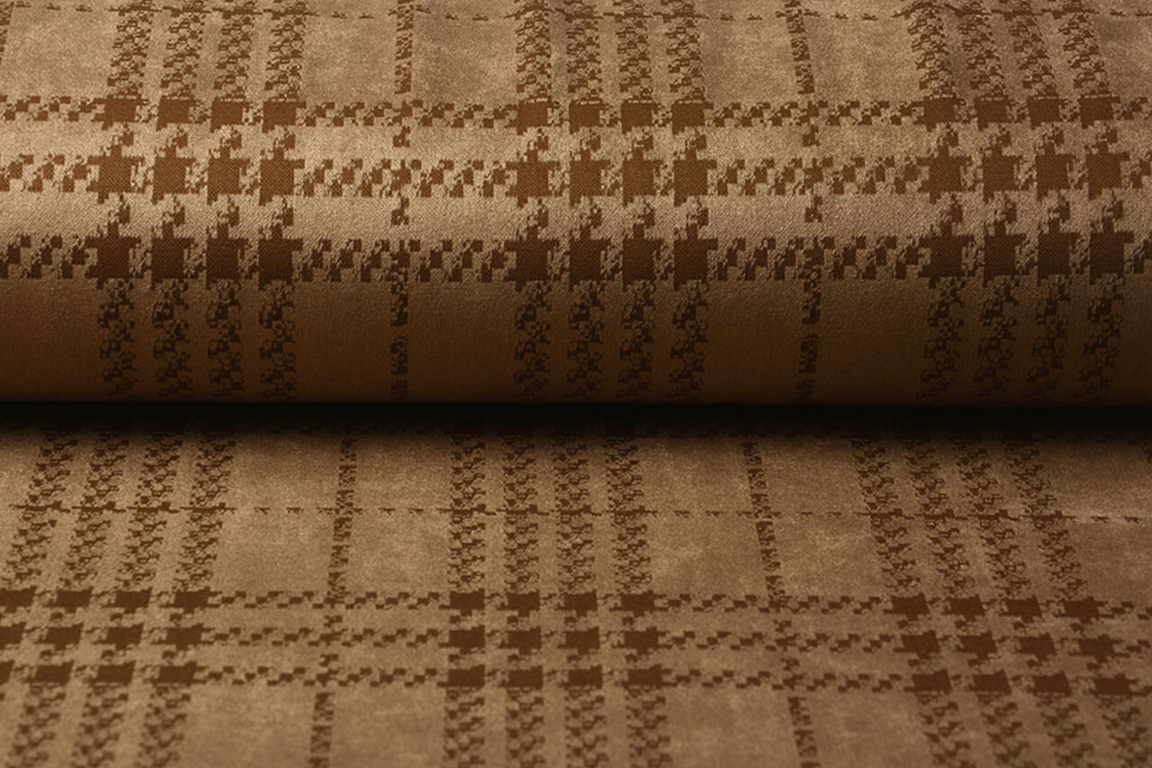 Scuba Suede Thick Jacquard Ruit Camel