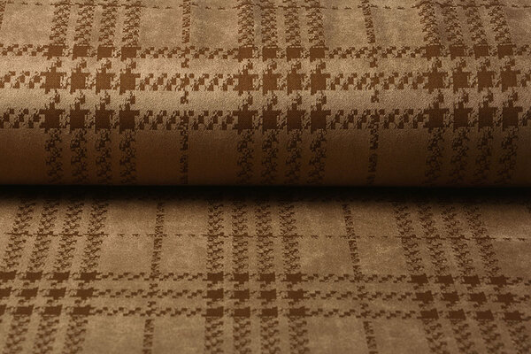 Scuba Wildleder Thick Jacquard Raute Camel