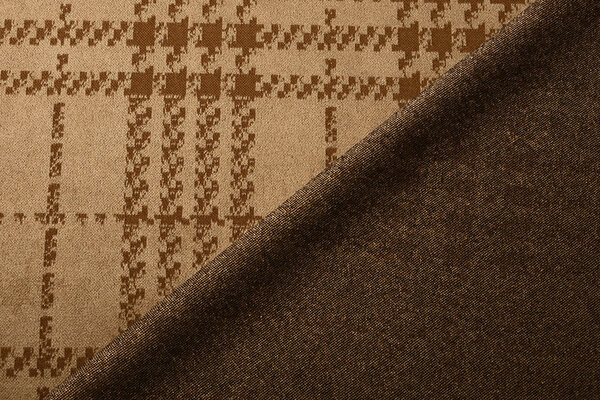 Scuba Wildleder Thick Jacquard Raute Camel