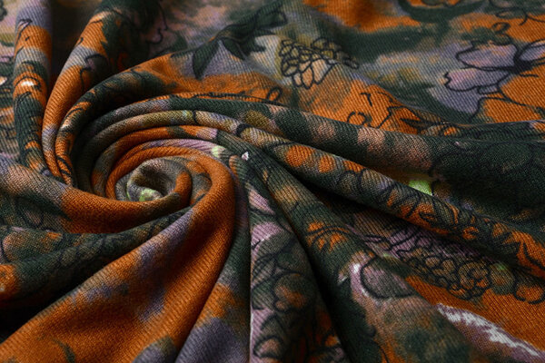 Jersey Fabric Tie Dye Flowers Multi