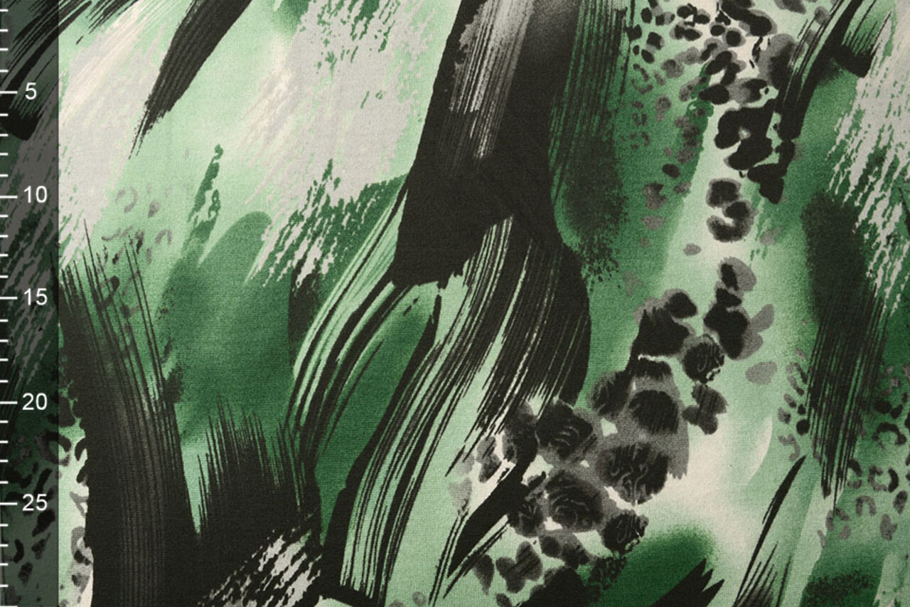 Jersey Stof Panter Swipes Groen Jersey Stof Panter Swipes Groen