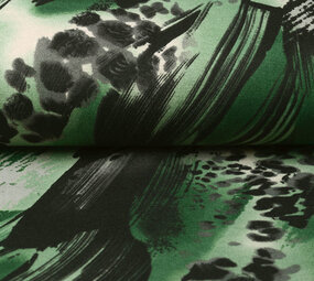 Jersey Stof Panter Swipes Groen Jersey Stof Panter Swipes Groen