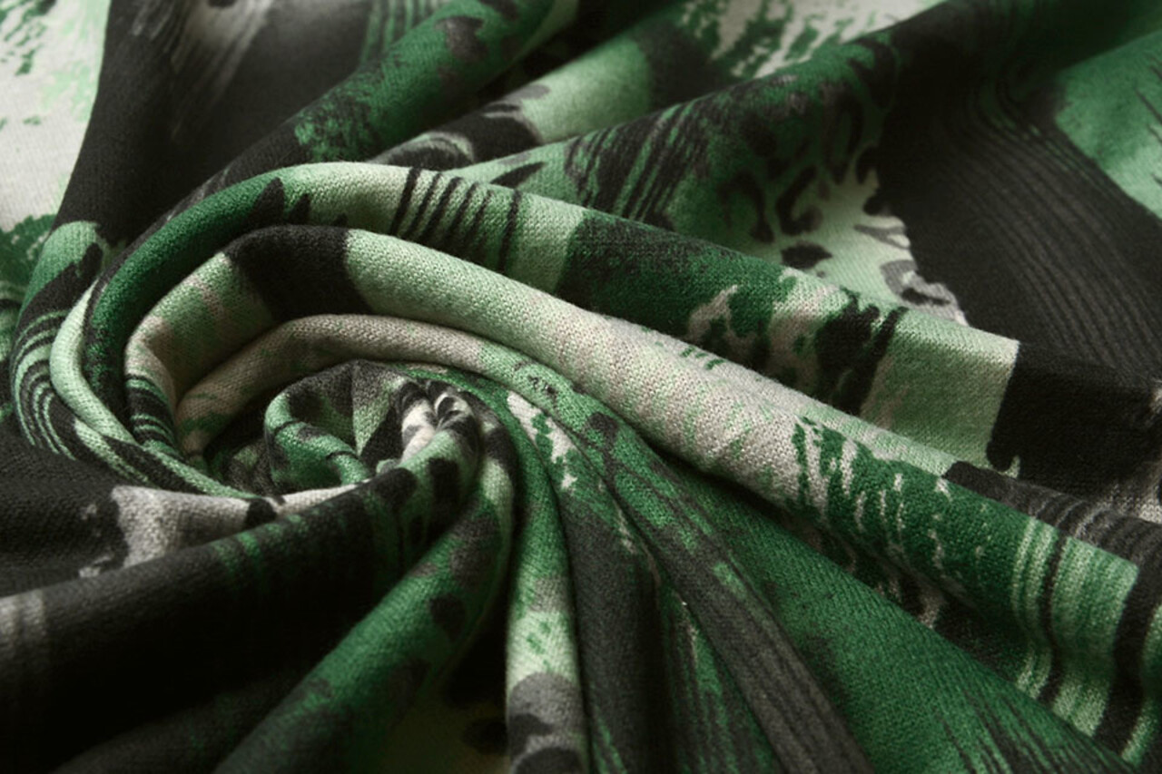 Jersey Fabric Panther Swipes Green