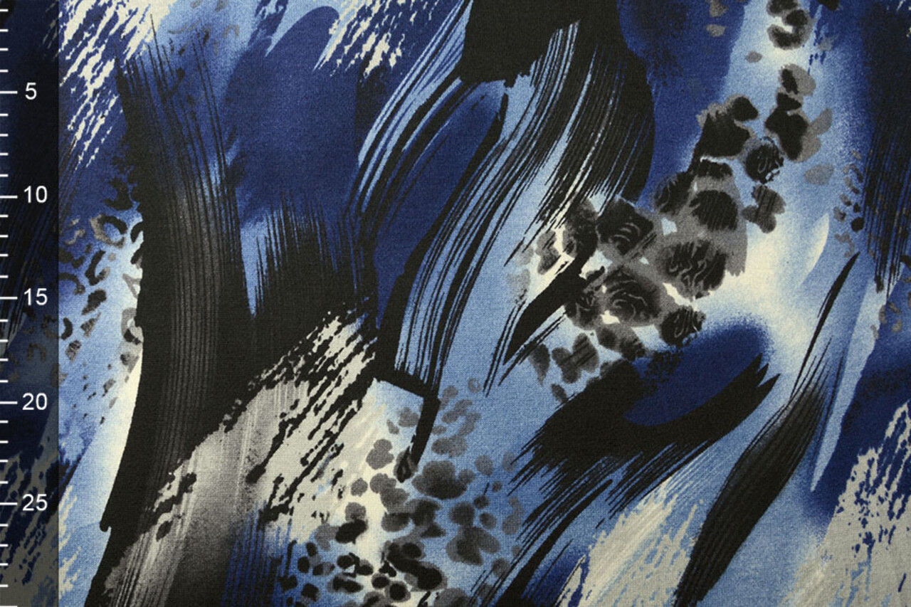 Jersey Fabric Panther Swipes Blue