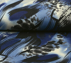 Jersey Fabric Panther Swipes Blue