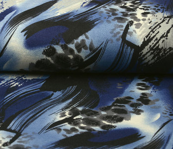 Jersey Fabric Panther Swipes Blue