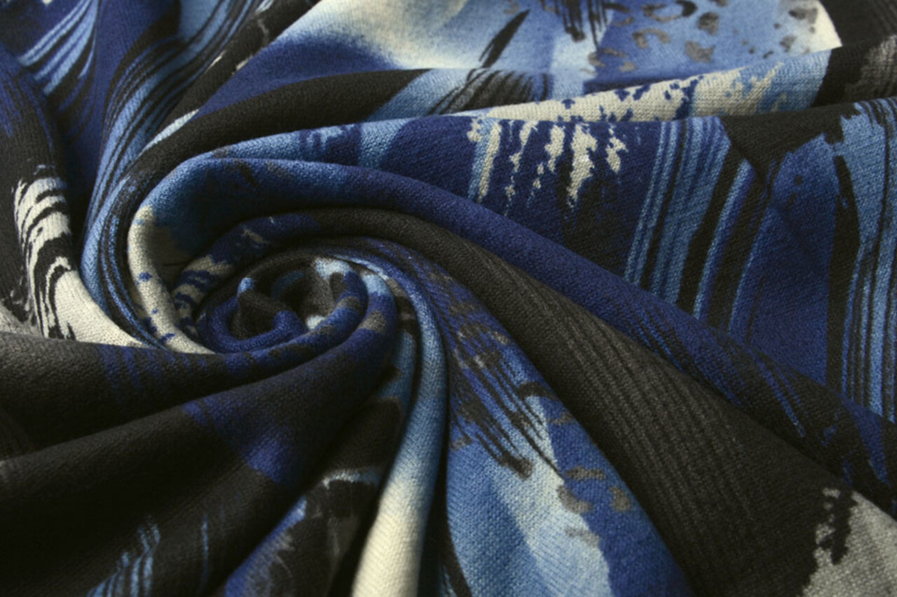 Jersey Fabric Panther Swipes Blue