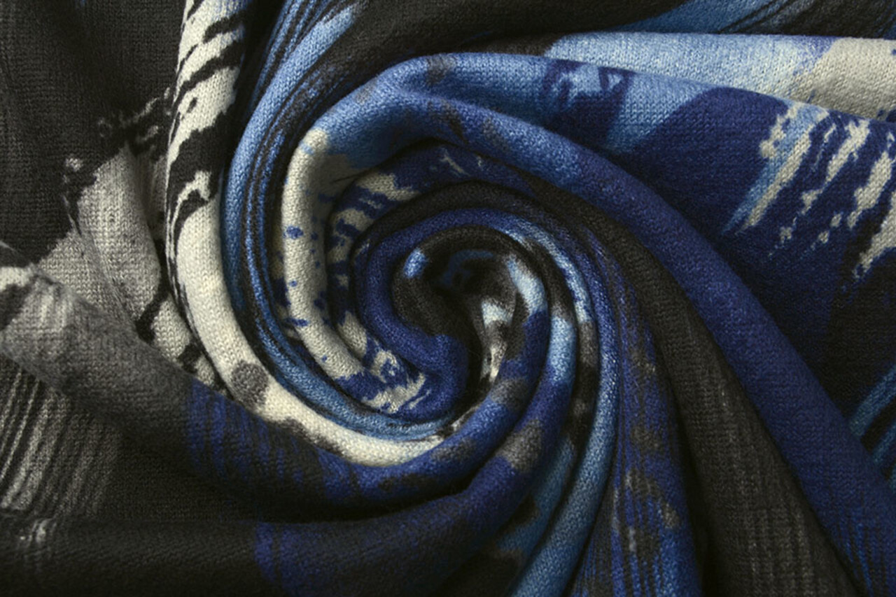 Jersey Fabric Panther Swipes Blue