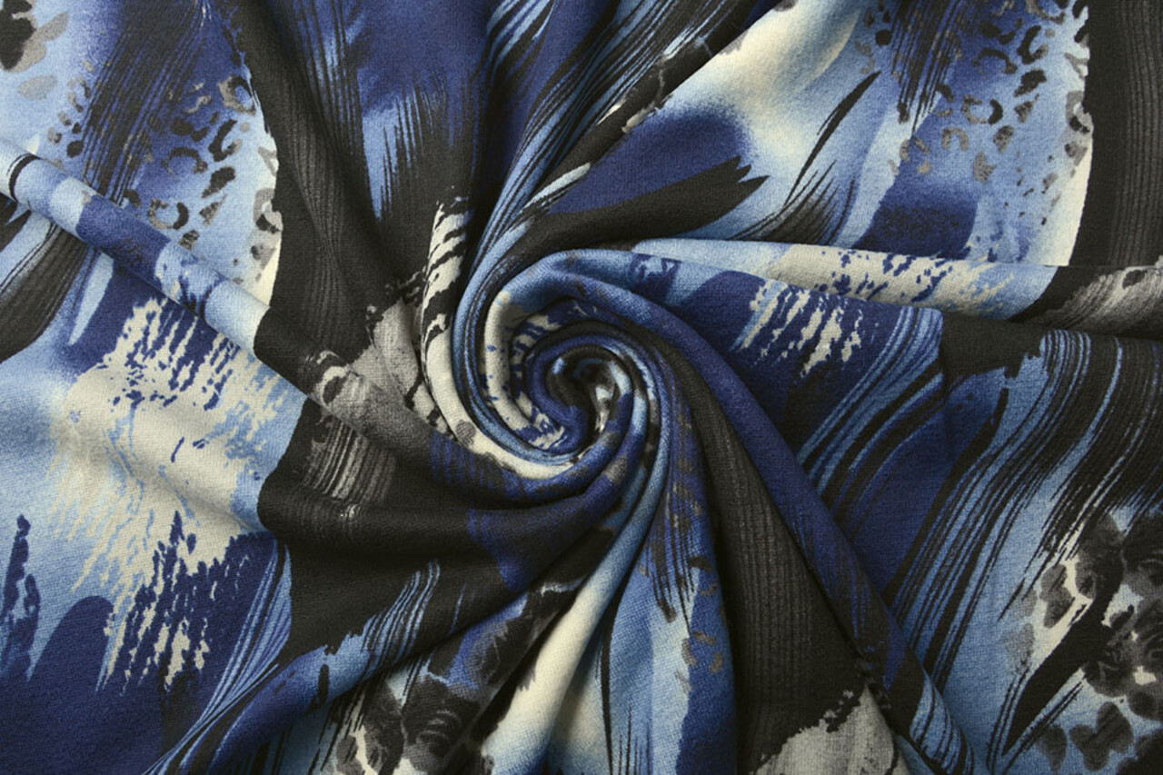 Jersey Fabric Panther Swipes Blue