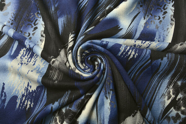 Jersey Fabric Panther Swipes Blue