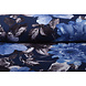 Jersey Tessuto Acquerello Fiori Blu Jersey Tessuto Acquerello Fiori Blu