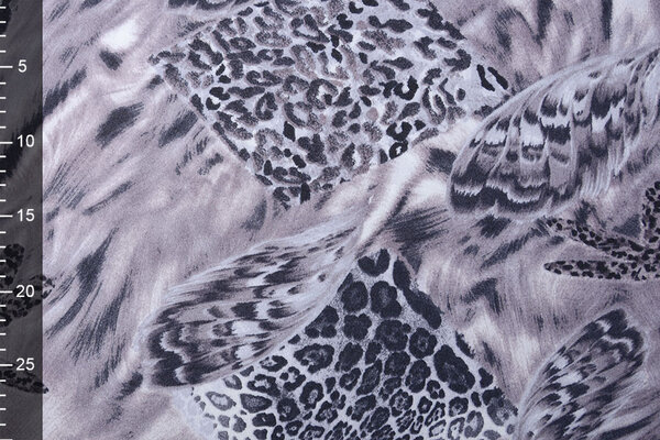 Jersey Fabric Panther Wings Grey