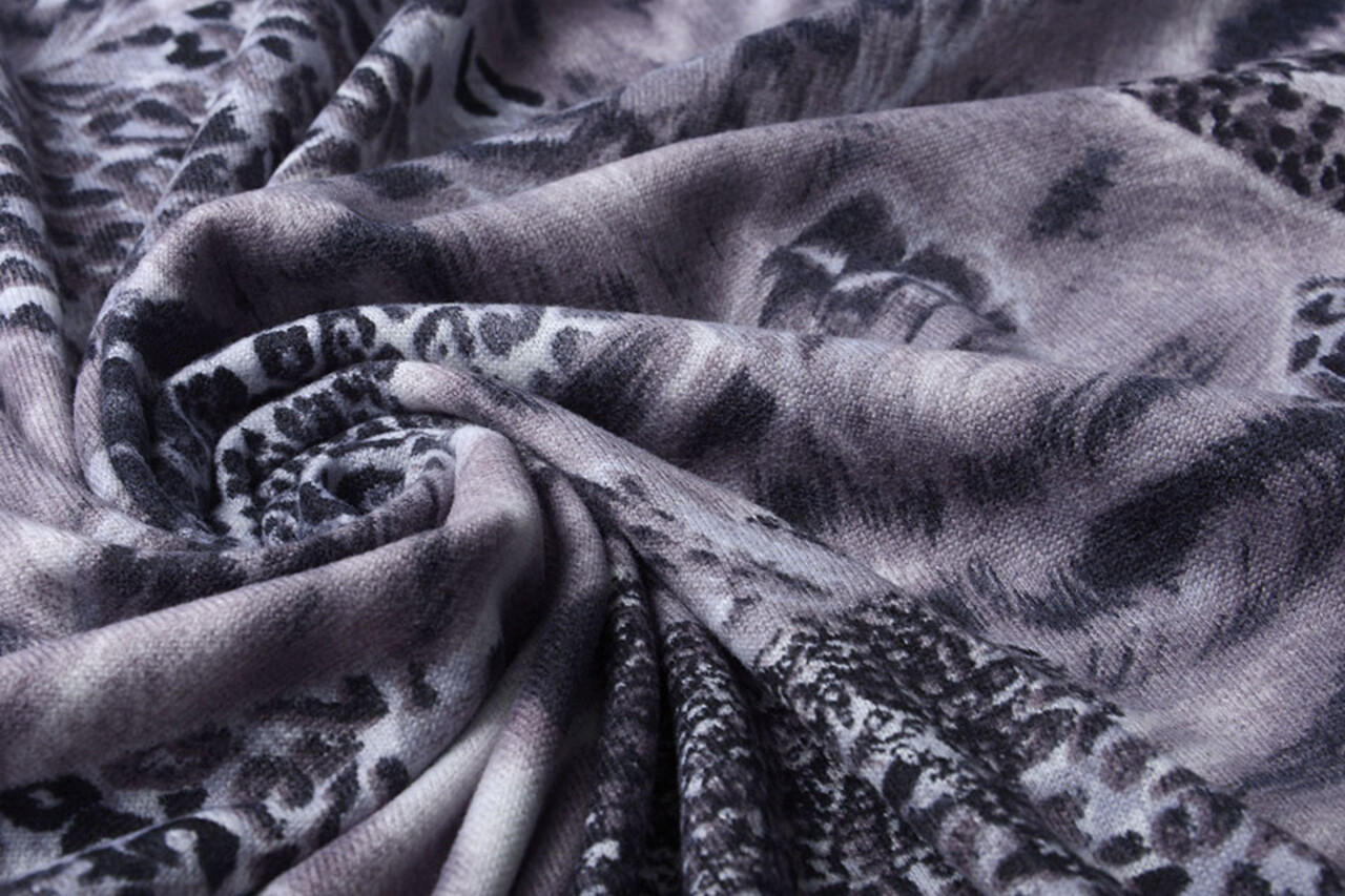 Jersey Fabric Panther Wings Grey