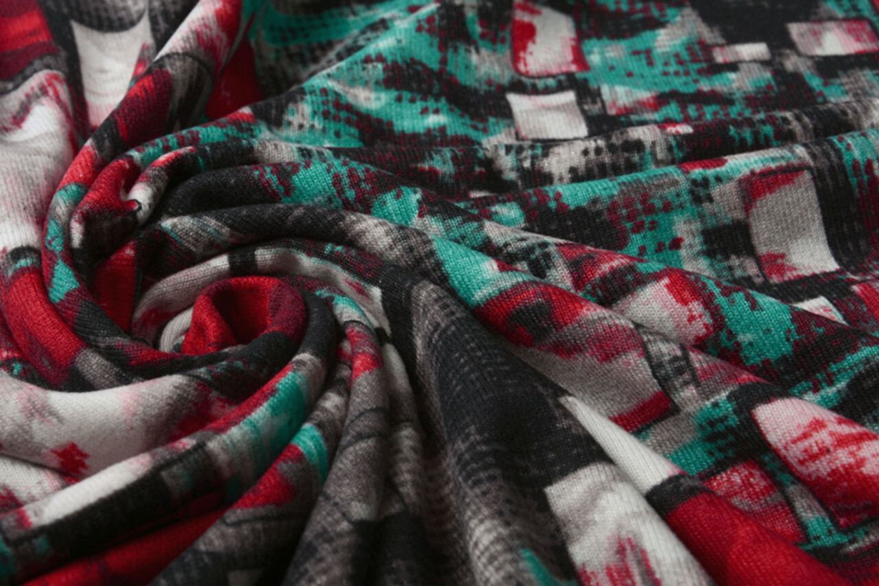 Jersey Stof Squares Multi Jersey Stof Squares Multi