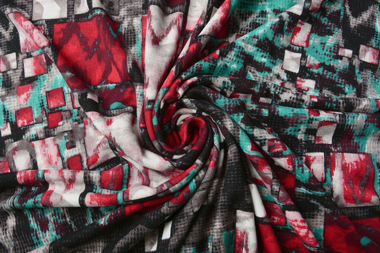 Jersey Tela Squares Multi Jersey Tela Squares Multi