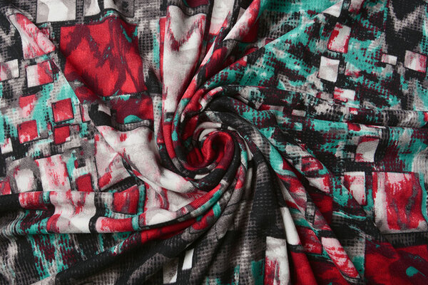 Jersey Tessuto Squares Multicolore Jersey Tessuto Squares Multicolore