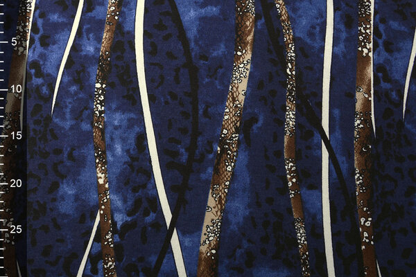 Jersey Stof Panter Strepen Blauw