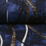 Jersey Fabric Panther Stripes Blue Jersey Fabric Panther Stripes Blue