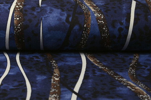 Jersey Tela Leopardo Rayas Azul Jersey Tela Leopardo Rayas Azul