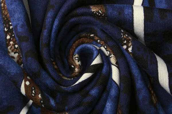Jersey Fabric Panther Stripes Blue