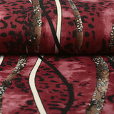 Jersey Tessuto Leopardo Righe Rosso Jersey Tessuto Leopardo Righe Rosso