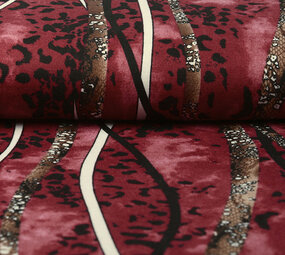 Jersey Tela Leopardo Rayas Rojo Jersey Tela Leopardo Rayas Rojo