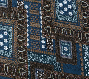Jersey Stoff Ornament Ahlat Blau