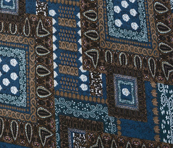 Jersey Fabric Ornament Ahlat Blue