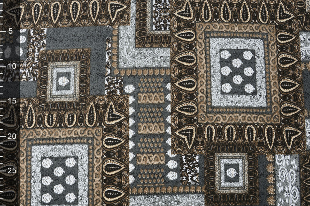 Jersey Stoff Ornament Ahlat Grau