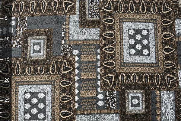 Jersey Stoff Ornament Ahlat Grau