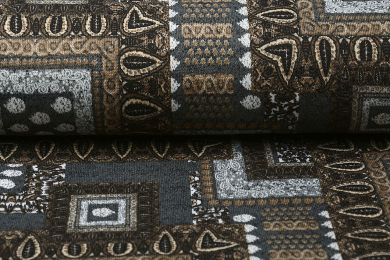 Jersey Stoff Ornament Ahlat Grau