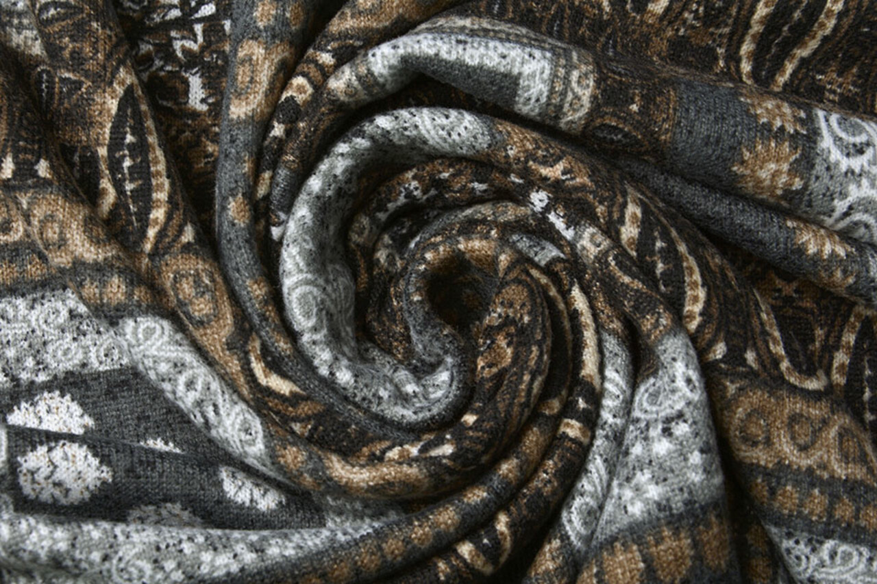 Jersey Stoff Ornament Ahlat Grau