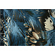 Jersey Tela Hojas Azul Jersey Tela Hojas Azul