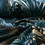 Jersey Fabric Leaves Blue Jersey Fabric Leaves Blue