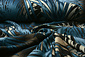 Jersey Fabric Leaves Blue