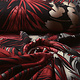 Jersey Fabric Leaves Red