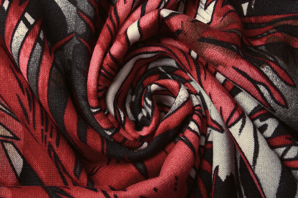 Jersey Fabric Leaves Red