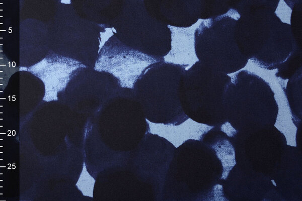 Jersey Tessuto Painted Pois Blu