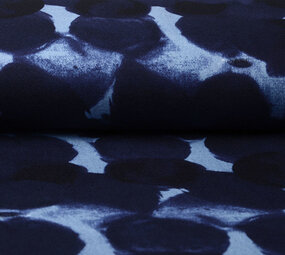 Jersey Fabric Painted Dots Blue