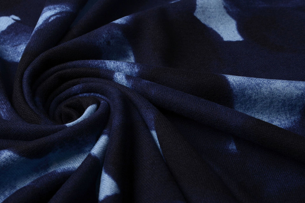 Jersey Tissu Painted Pois Bleu Jersey Tissu Painted Pois Bleu