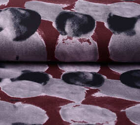 Jersey Fabric Painted Dots Red
