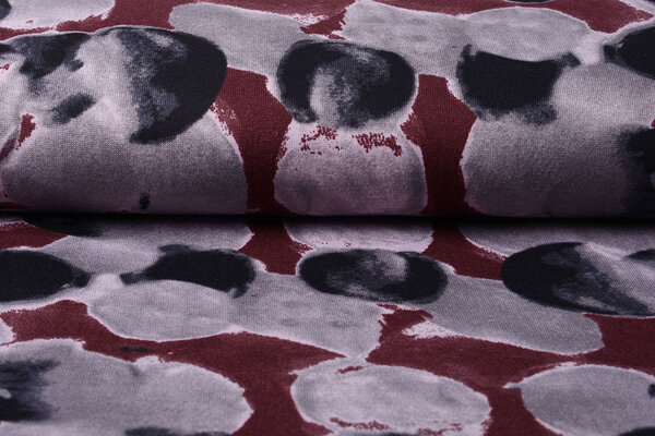 Jersey Fabric Painted Dots Red