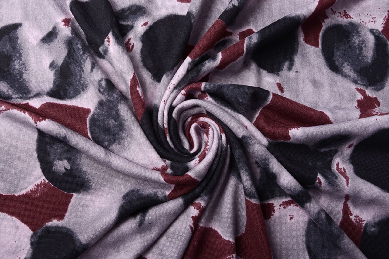 Jersey Fabric Painted Dots Red